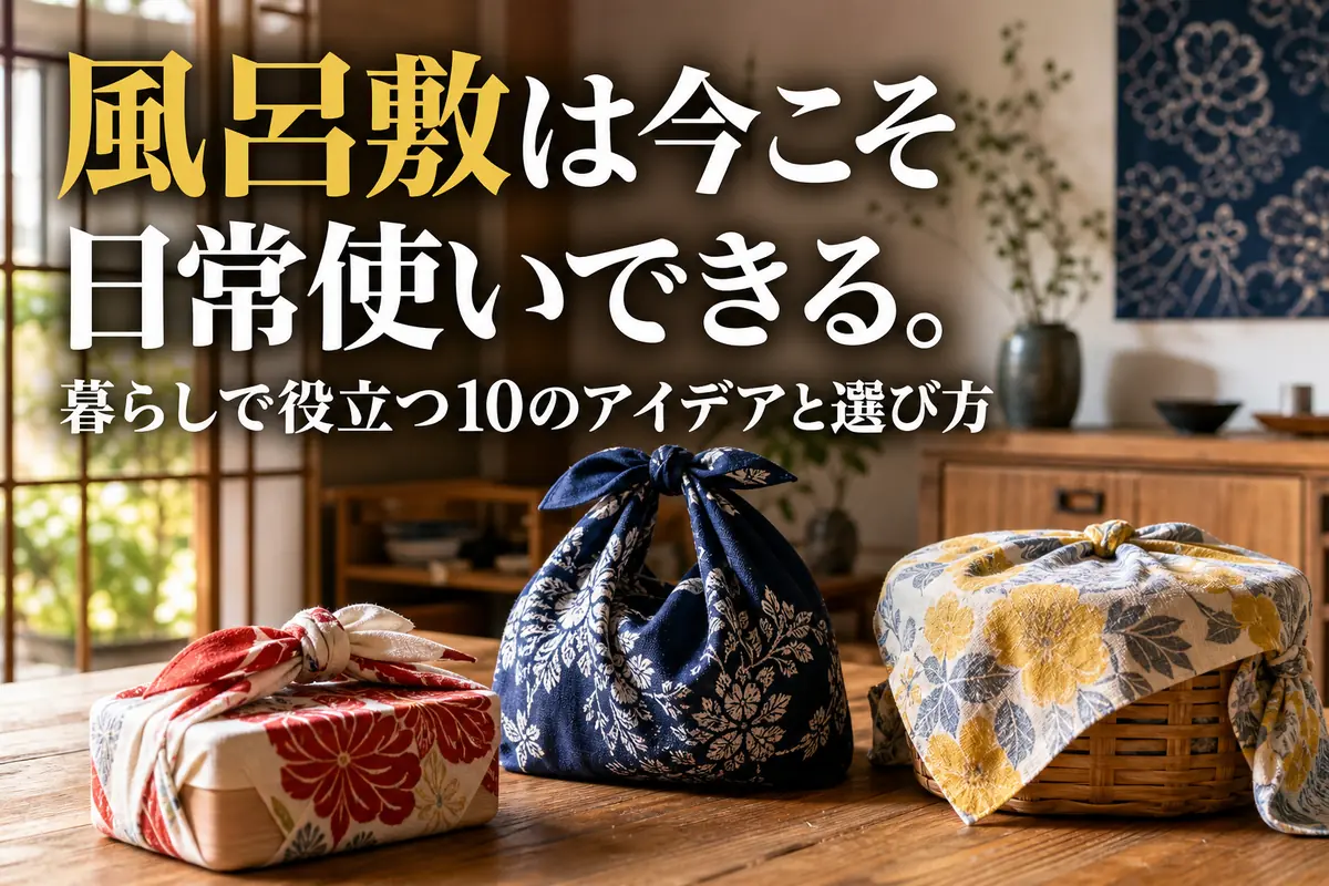 現代の暮らしの中で弁当包みやバッグ、収納に使われる風呂敷。