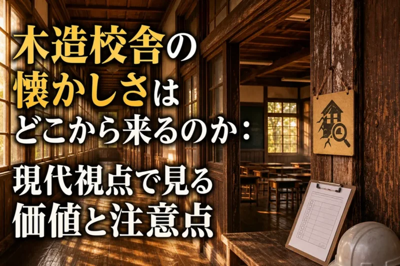 木造校舎の懐かしさはどこから来るのか：現代視点で見る価値と注意点