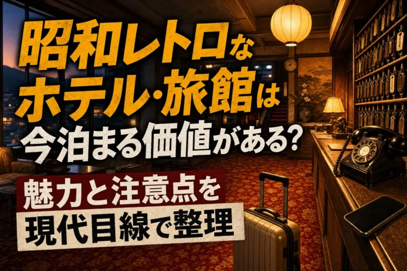 昭和レトロなホテル・旅館は今泊まる価値がある？魅力と注意点を現代目線で整理