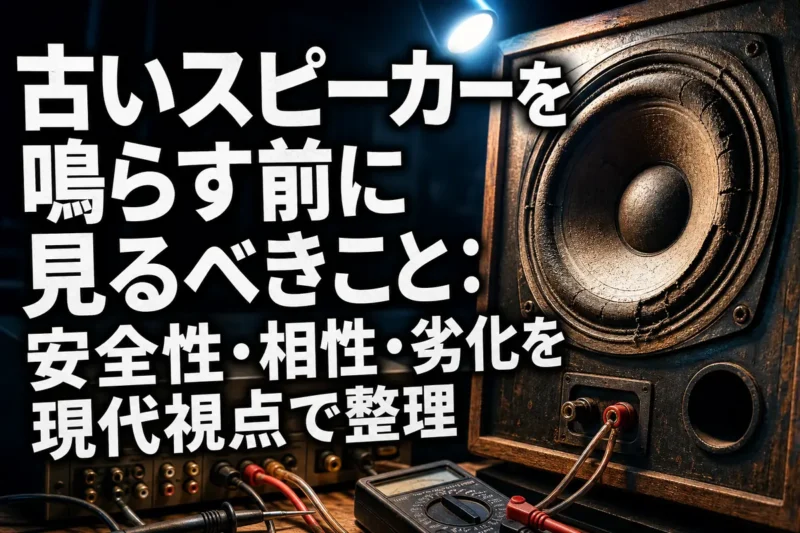 古いスピーカーを鳴らす前に見るべきこと：安全性・相性・劣化を現代視点で整理
