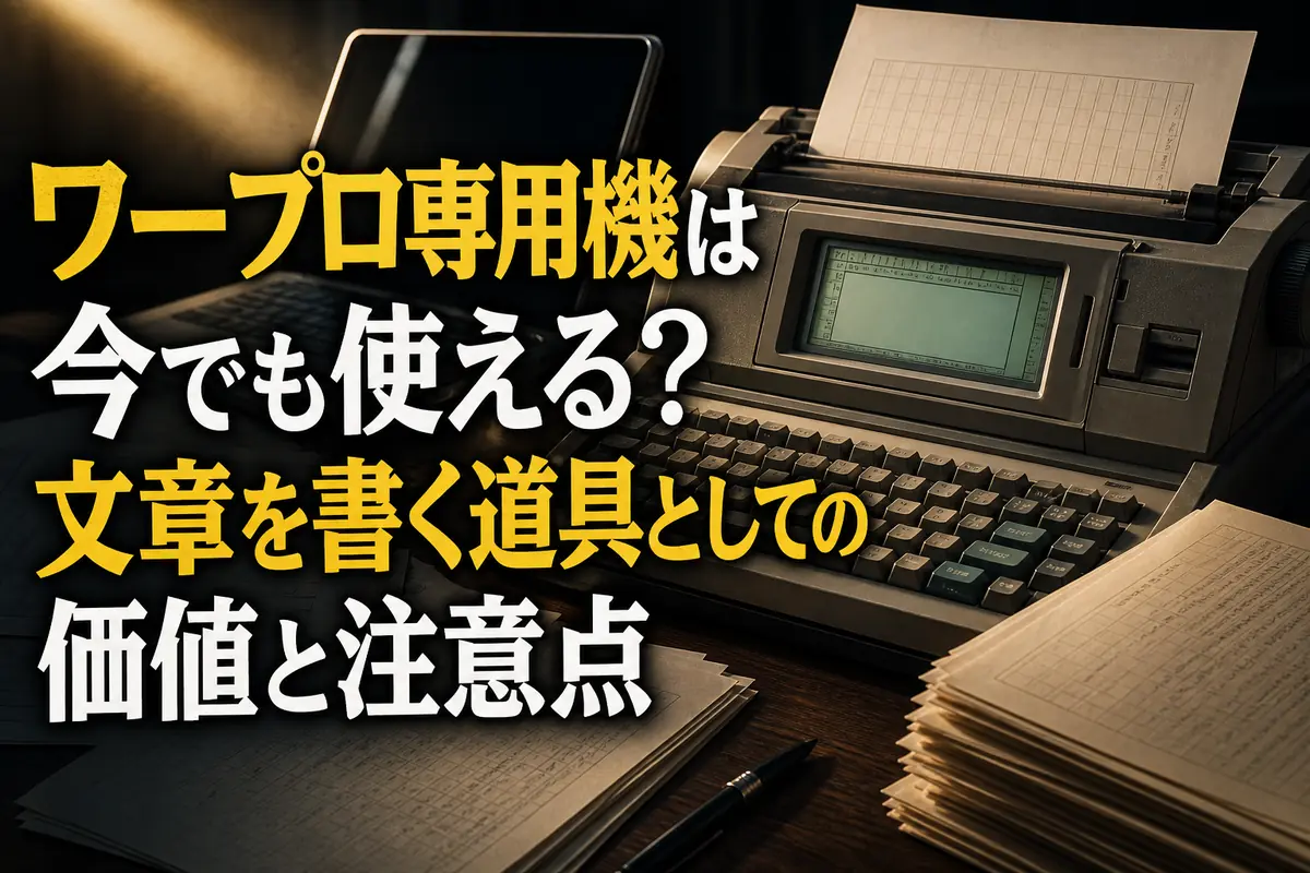 ワープロ専用機は今でも使える?文章を書く道具としての価値と注意点