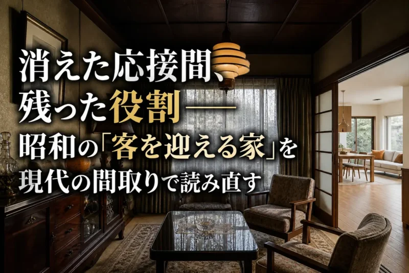 昭和の応接間と現代的なLDKが隣り合う住宅の室内。