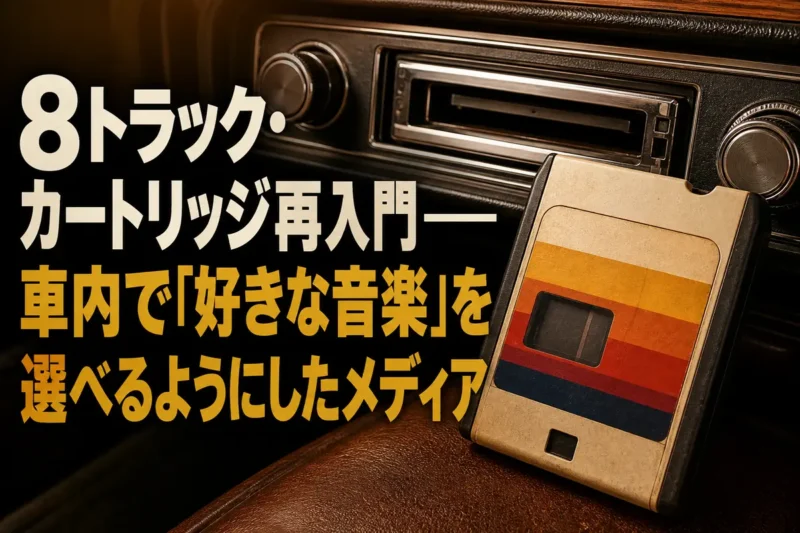 8トラック・カートリッジと年代物のカーステレオ。